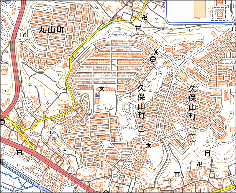 「西38-4 宇津木」と同じ範囲の現在の地図