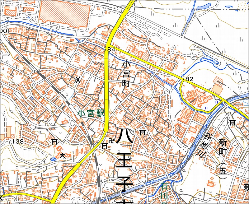 「西38-5 小宮」と同じ範囲の現在の地図