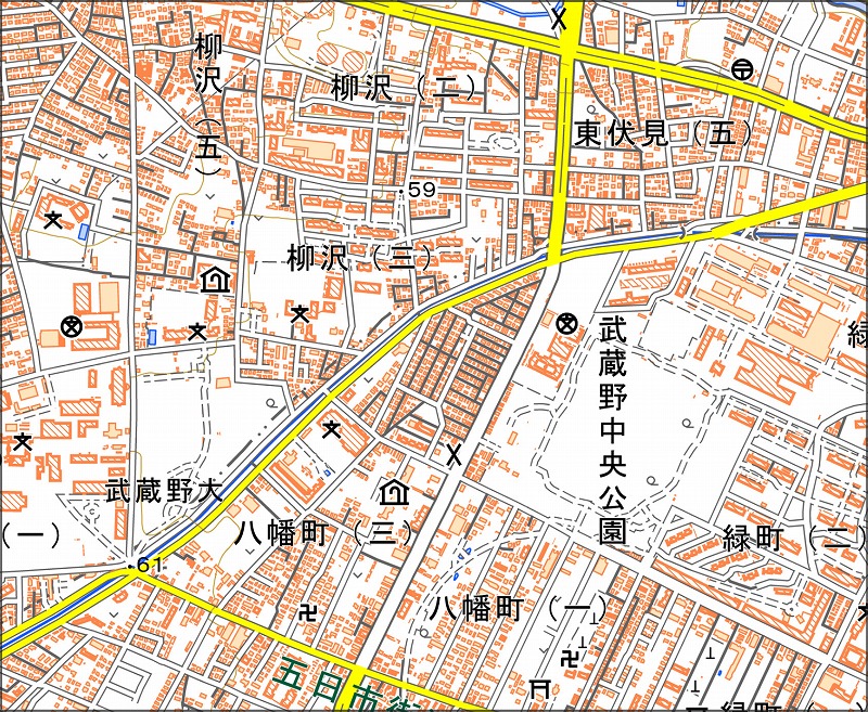 「西4-4 葭窪」と同じ範囲の現在の地図