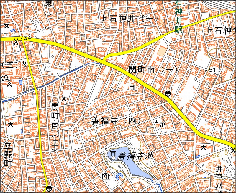 「西4-6 善福寺」と同じ範囲の現在の地図