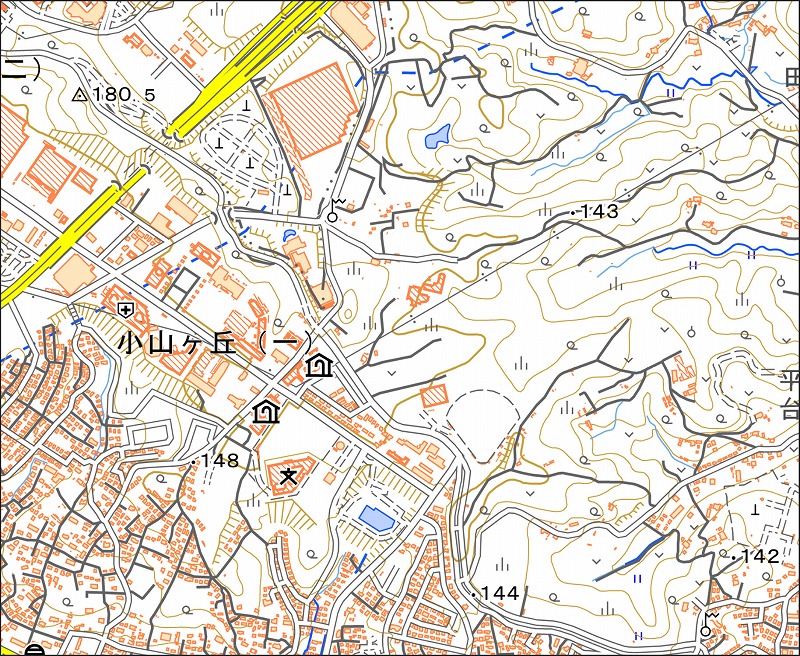「西41-3 小山」と同じ範囲の現在の地図