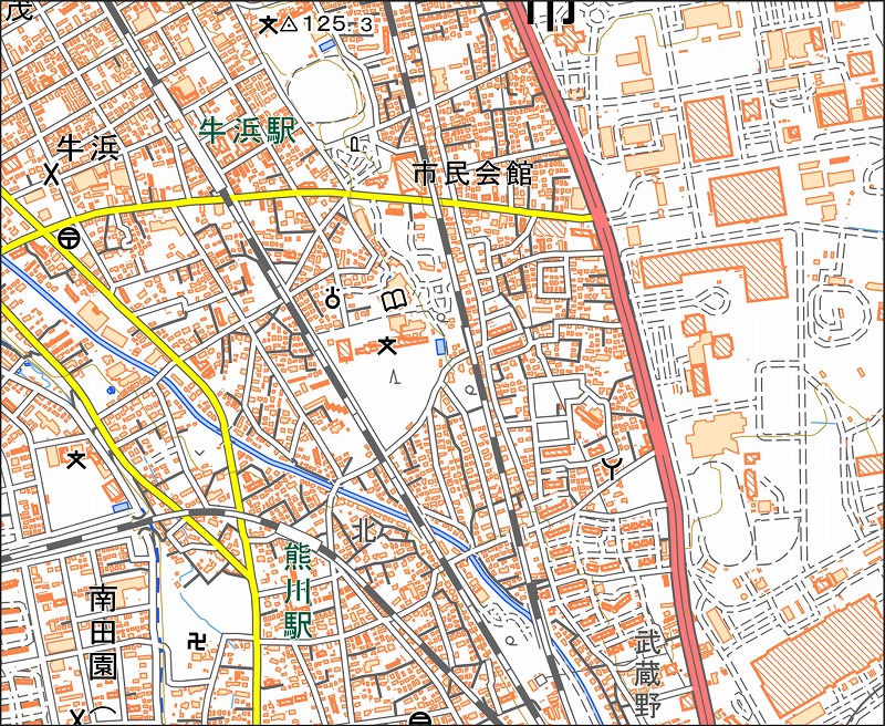 「西46-3 熊川」と同じ範囲の現在の地図