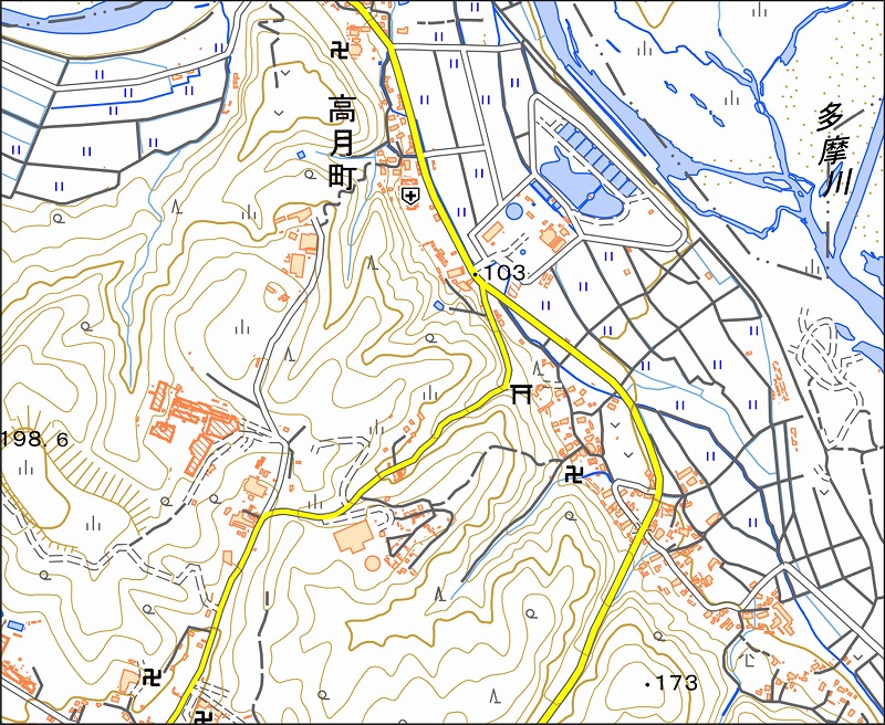 「西46-8 滝」と同じ範囲の現在の地図
