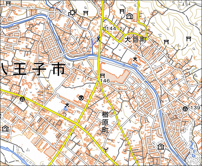 「西47-4 犬目」と同じ範囲の現在の地図