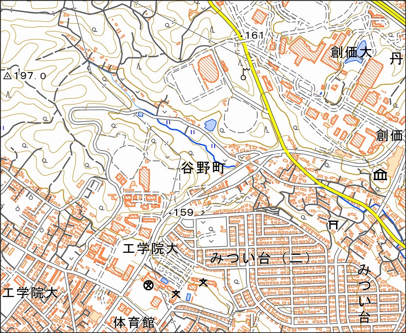 「西47-5 谷野」と同じ範囲の現在の地図