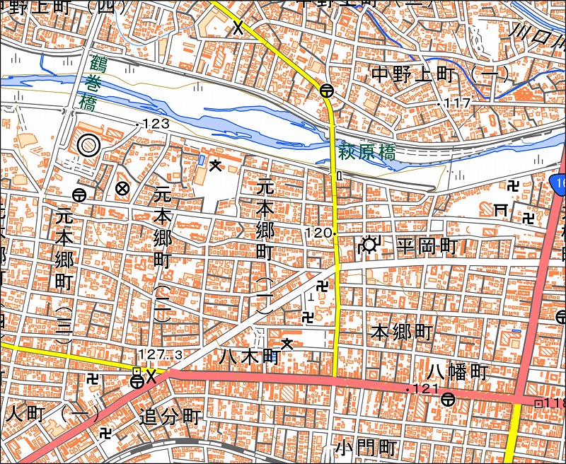 「西48-2 八王子西北部」と同じ範囲の現在の地図