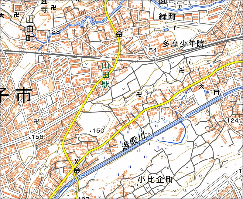 「西48-8 小比企」と同じ範囲の現在の地図
