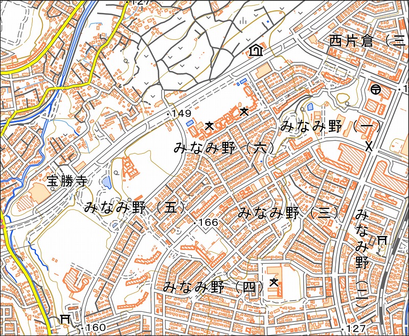 「西49-2 上小比企」と同じ範囲の現在の地図