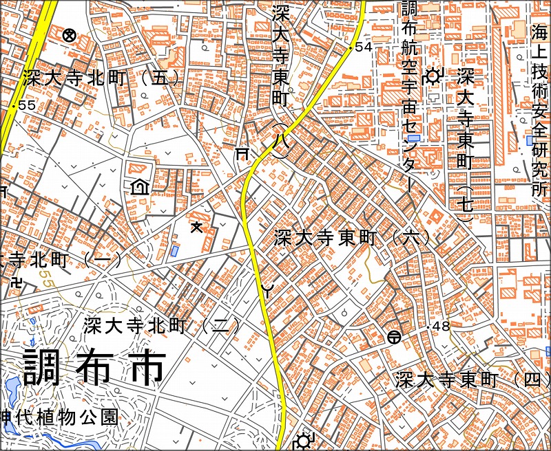 「西5-7 野ヶ谷」と同じ範囲の現在の地図