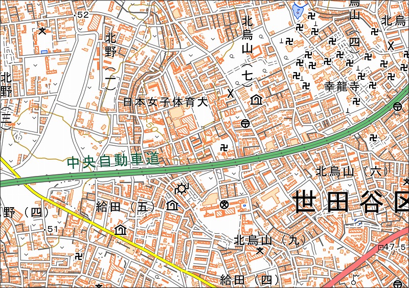 「西5-9 水無」と同じ範囲の現在の地図