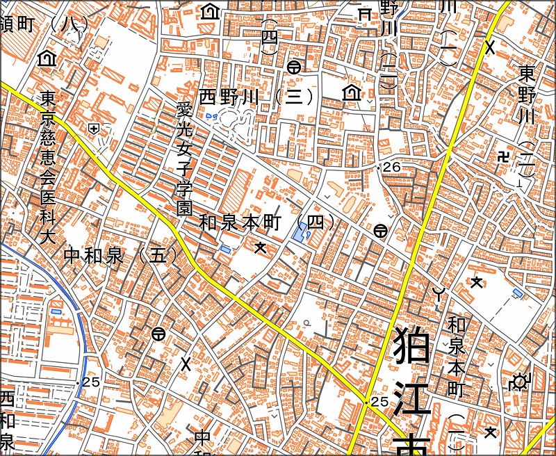 「西6-8 和泉」と同じ範囲の現在の地図