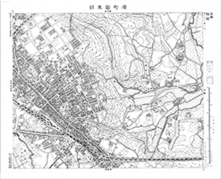 三千分一地形図「東京西部」西22-7 原町田東部(印刷図)